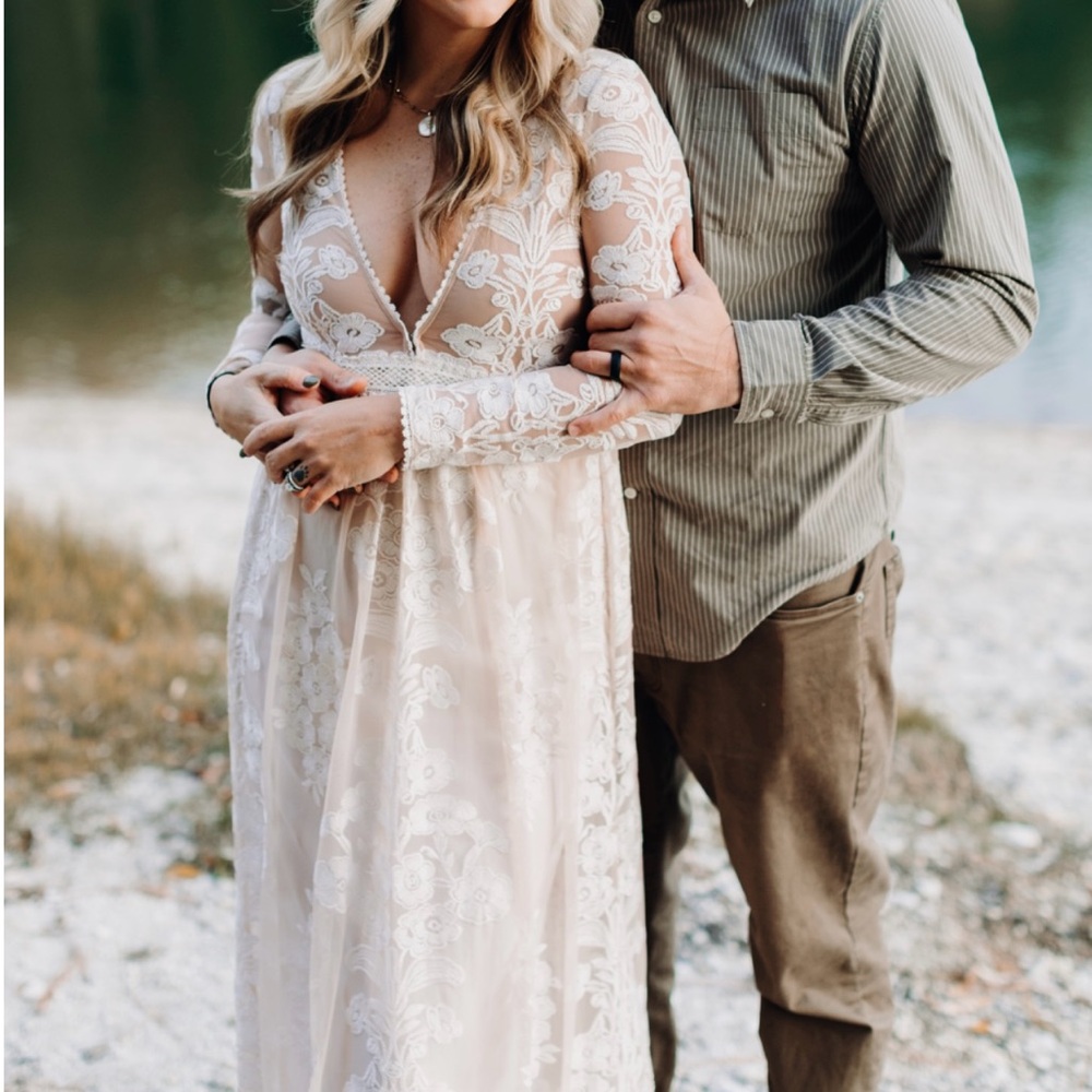 FOR LOVE & LEMONS x FREE PEOPLE Temecula Maxi Dress In Ivory